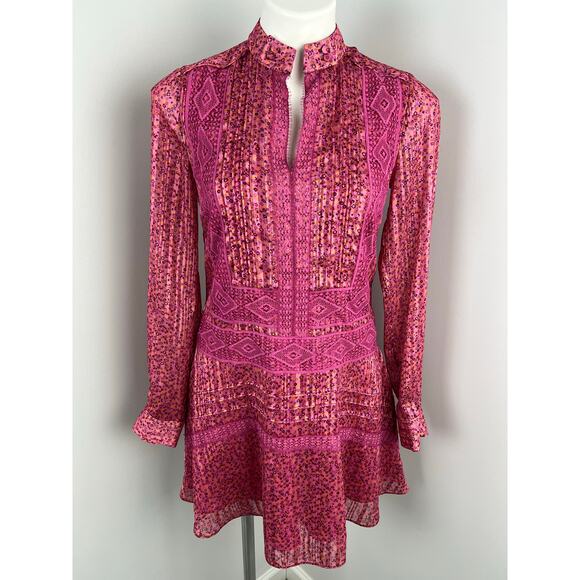 Derek Lam 10 Crosby Metallic and Lace Mini Shift Dress 0 - Picture 1 of 8